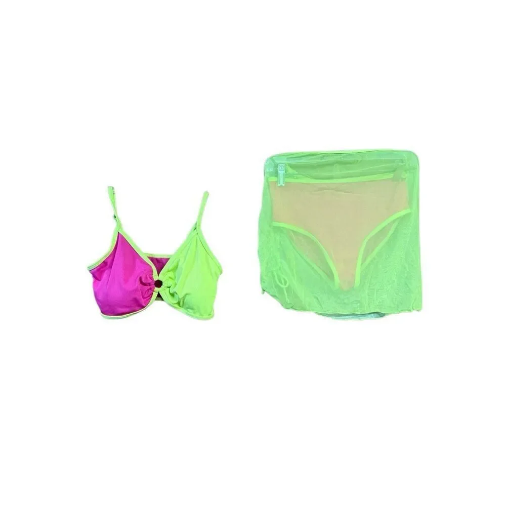 No Brand Girls 3-pc Swimsuit Bikini Sz 13-14 NWOT
